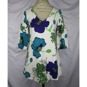 Anthropologie Deletta Bold Floral Tunic Size S